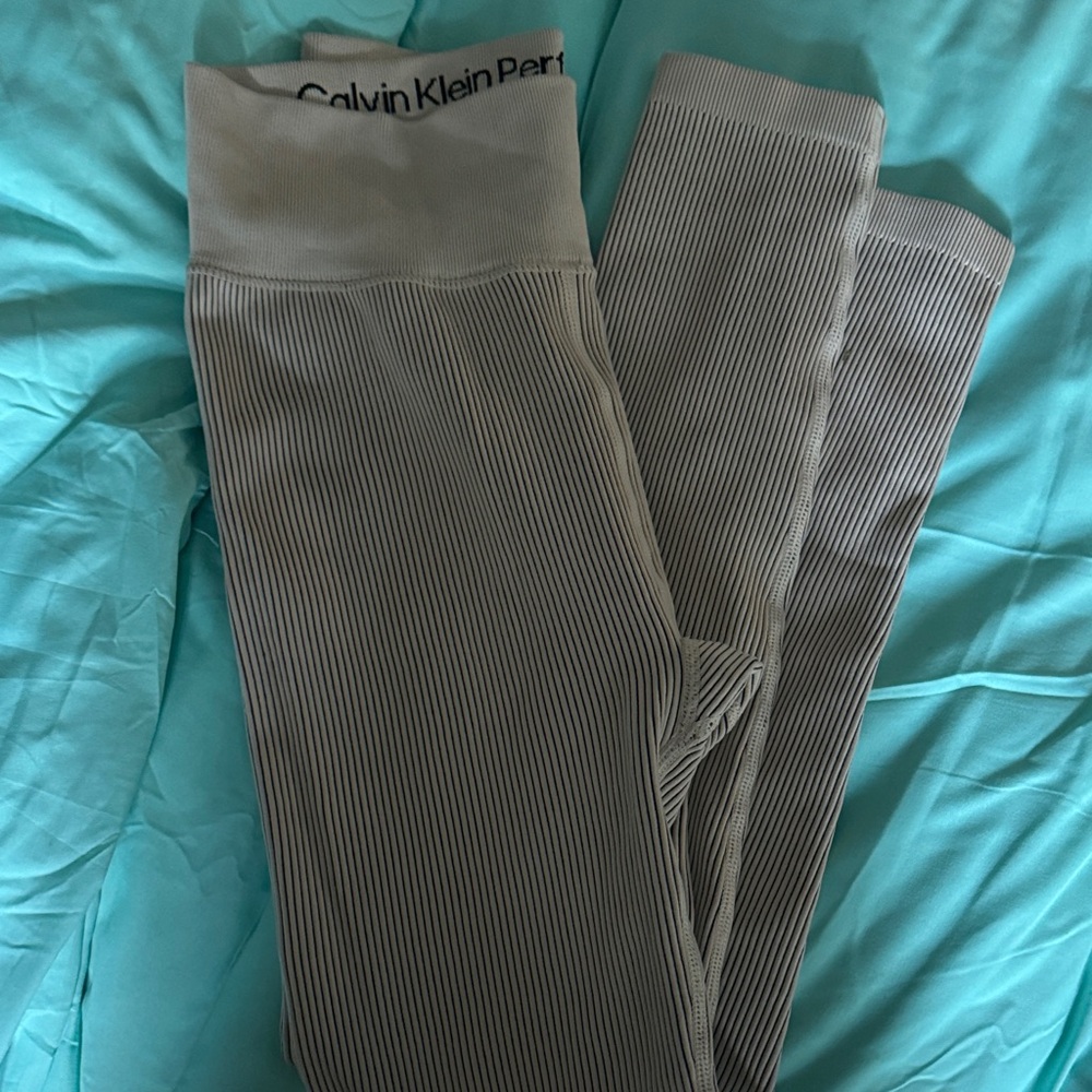 Calvin Klein Pinstripe Gray Leggings